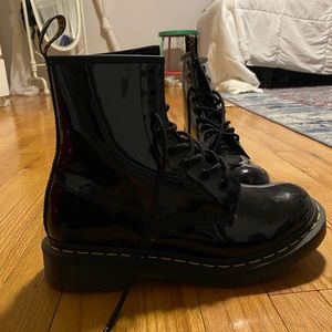 Shiny black doc martins